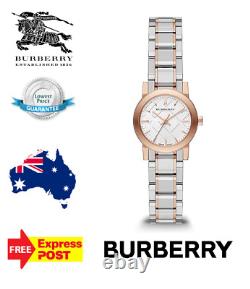 New Burberry'the City' Bu9205 Rose Gold/silver Check Womens Quartz Watch