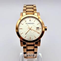 New Genuine Burberry The City Bu9104 Rose Gold Tone Stainless Steel Womens Watch
