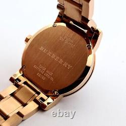 New Genuine Burberry The City Bu9104 Rose Gold Tone Stainless Steel Womens Watch
