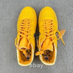 Nike Off White Air Force 1 Low ICA Lemonade Mens 9 University Gold Shoes Virgil