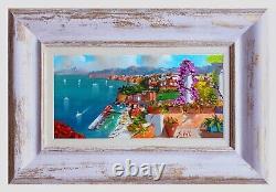 Painting View Of Sorrento Canvas Original Painter S. Valli 1944 Italy Wall Art