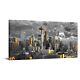 Sechars Black And White City Canvas Wall Art Seattle At Gold Sunset Pictures