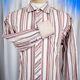 Ted Baker Burgundy Red With Brown Gold White Stripes Casual Shirt Size 16
