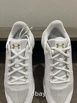 Under Armour Block City Low Volleyball Shoes Women's Size 9 White Gold NEW