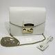 Used Furla Metropolis Chain Shoulder Bag Leather White Gold Fittings G6400
