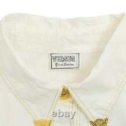VERSUS Gianni Versace White Top Shirt Jacket Vintage 90s Gold