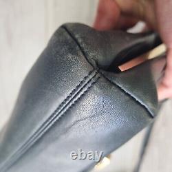 Vintage Salvatore Ferragamo Blue Grey Gancini Leather Handbag Gold Hardware