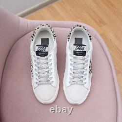 Women's Golden Goose GGDB May Sneakers Suede Leather Leopard Star Size 36, US 6