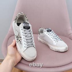 Women's Golden Goose GGDB May Sneakers Suede Leather Leopard Star Size 36, US 6
